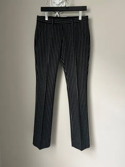 Pre-owned Dior X Hedi Slimane Archive Fw05 Striped Flared Trousers In Black