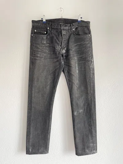 Pre-owned Dior X Hedi Slimane Aw03 Luster Clawmark Waxed Coated Denim In Grey