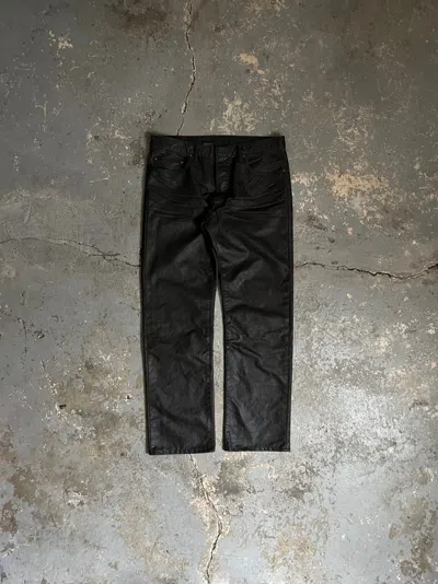 Pre-owned Dior X Hedi Slimane Aw03 “luster” Waxed Runway Jeans In Black Wax