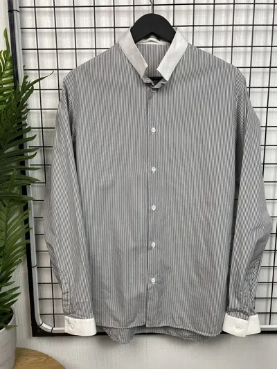 Pre-owned Dior X Hedi Slimane Dior By Hedi Slimane Grey Striped Shirt For Japan In Gray