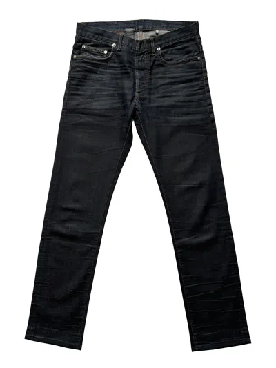 Pre-owned Dior X Hedi Slimane Dior Hedi Slimane Waxed Dark Blue Denim Jeans