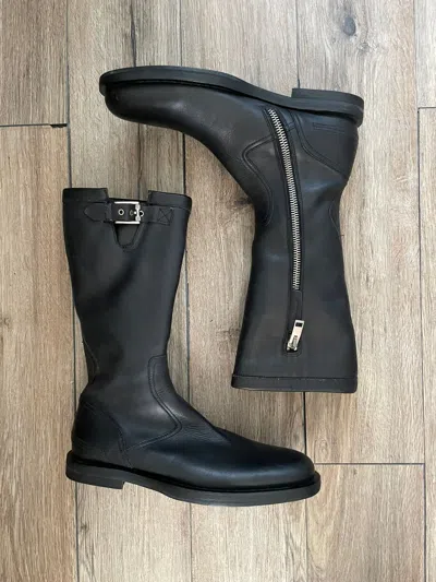 Pre-owned Dior X Hedi Slimane Dior Homme Aw04 Votc Leather Moto Boots In Black