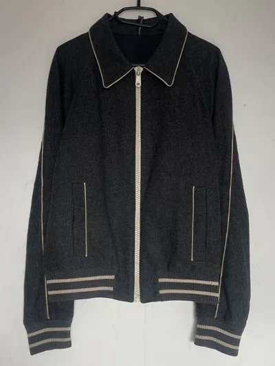 Pre-owned Dior X Hedi Slimane Dior Homme Aw05 By Hedi Slimane Wool Baseball Jacket In Grey