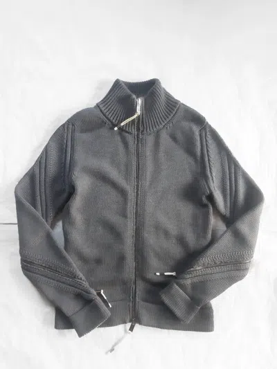 Pre-owned Dior X Hedi Slimane Dior Homme Fw 2003 "luster" Merino Wool Biker Zip Up In Gray