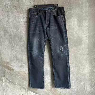 Pre-owned Dior X Hedi Slimane Dior Homme Ss03 “luster” Waxed Clawmark Denim In Indigo