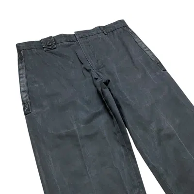Pre-owned Dior X Hedi Slimane Ss04 'strip' Dior Homme Black Thick Pants Leather Trimmed