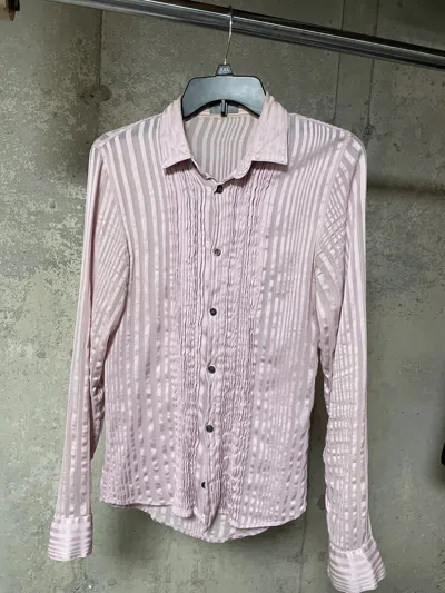 Pre-owned Dior X Hedi Slimane Ss05 Dior Homme Hedi Slimane Pink Silk Tuxedo Shirt