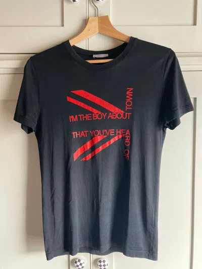 Pre-owned Dior X Hedi Slimane Ss06 Dior Homme “boy About Town” T-shirt In Black/red