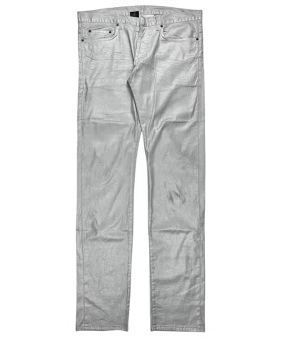 Pre-owned Dior X Hedi Slimane Ss06 Dior Homme Silver Metallic Glitter Waxed Coated Jeans