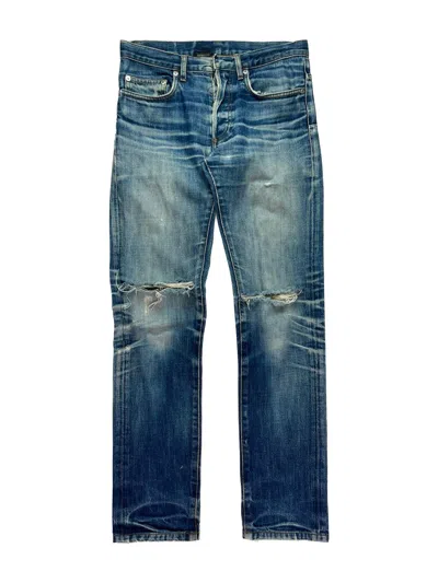 Pre-owned Dior X Hedi Slimane Ss07 Dior Homme Faded Raw Denim Jeans In Blue