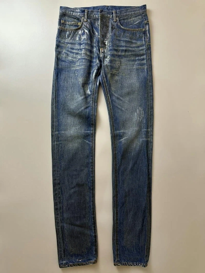 Pre-owned Dior X Hedi Slimane Victim Of The Crime Aw04 Waxed Denim In Waxing Blue