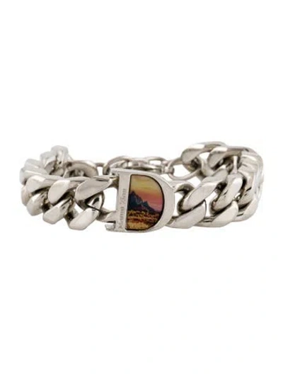 Pre-owned Dior X Jack Kerouac Mount Zion Link Bracelet, 9"