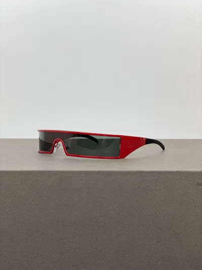 Pre-owned Dior X John Galliano Dior By John Galliano Ss03 Punk Wrap Mask Sunglasses In Red