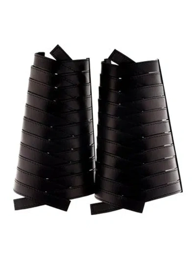 Pre-owned Dior X John Galliano Vintage Leather Weave Arm Cuff Set, 8.25", 8.25" In Black