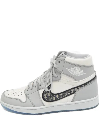 Pre-owned Dior X Jordan 1 Retro High Sneakers In White
