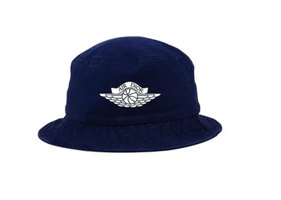 Pre-owned Dior X Jordan Wings Bucket Hat In Navy Blue
