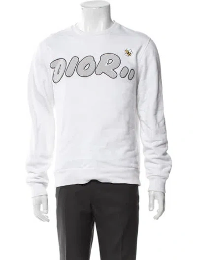 Pre-owned Dior X Kaws 2019 Bee Accent Sweatshirt In White