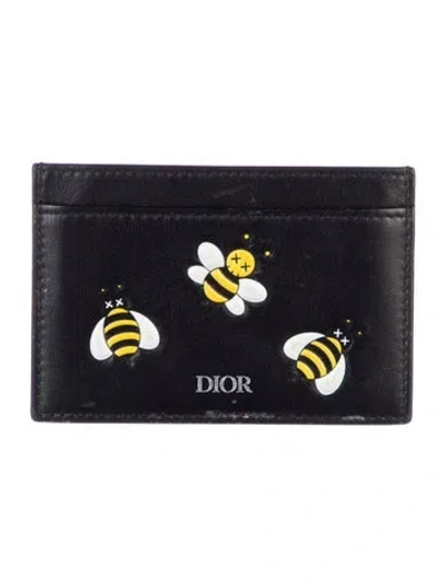Pre-owned Dior X Kaws 2019 Bee Card Holder Card Holder In Black