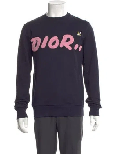 Pre-owned Dior X Kaws 2019 Graphic Print Sweatshirt In Blue