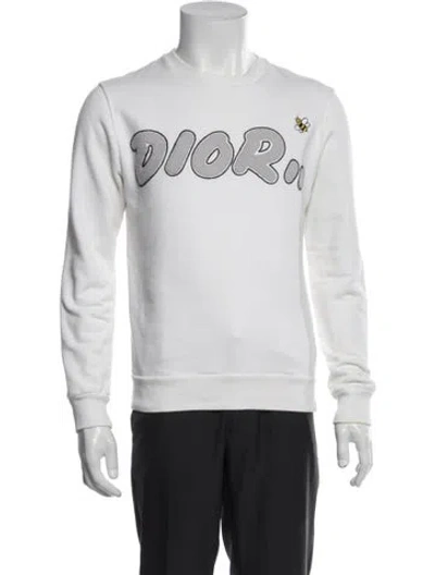 Pre-owned Dior X Kaws 2019 Signature Logo Sweatshirt In Neutrals