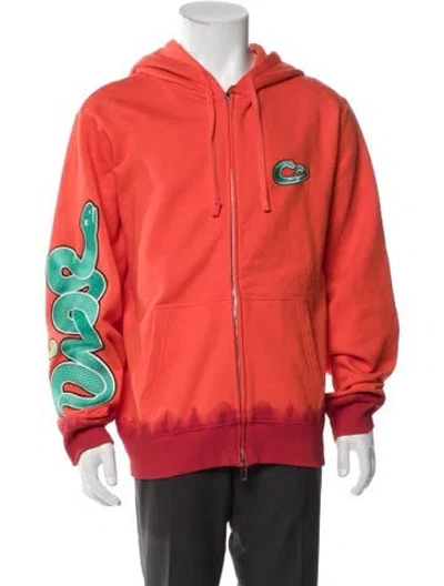 Pre-owned Dior X Kaws 2025 Graphic Print Hoodie In Orange