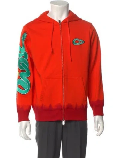 Pre-owned Dior X Kaws 2025 Graphic Print Hoodie W/ Tags In Orange