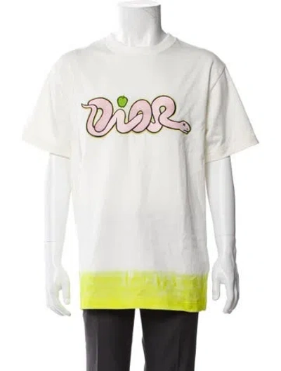 Pre-owned Dior X Kaws 2025 Graphic Print T-shirt W/ Tags In White