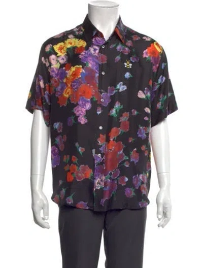 Pre-owned Dior X Kaws Bee Accent Silk Shirt In Black
