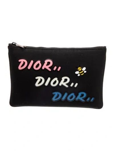 Pre-owned Dior X Kaws Bee Clutch In Black