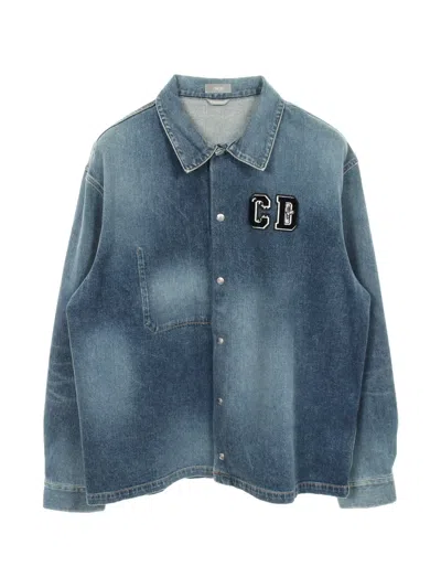 Pre-owned Dior X Kenny Scharf 2010s Logo-patch Denim Jacket In Blue
