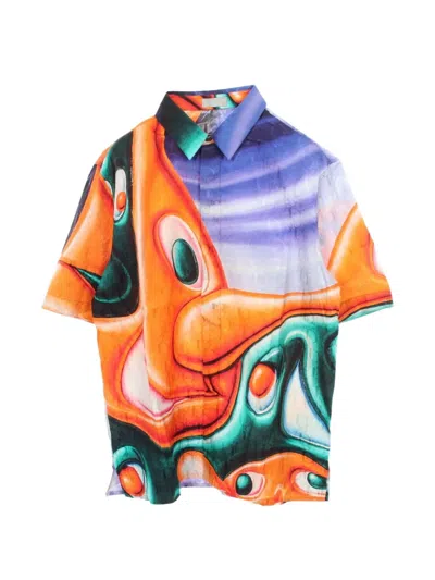 Pre-owned Dior X Kenny Scharf 2010s Short-sleeve Shirt In Orange