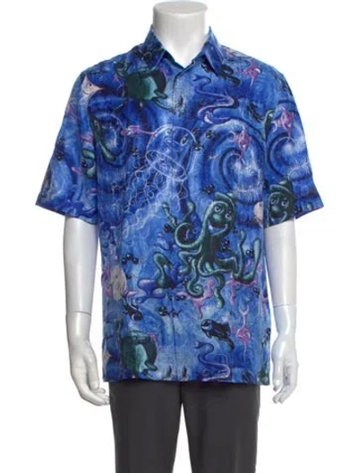 Pre-owned Dior X Kenny Scharf 2020 Sealife 'blue Swirl' Shirt