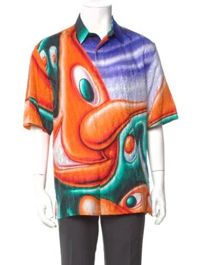 Pre-owned Dior X Kenny Scharf 2021 Oblique Jacquard Shirt In Multi