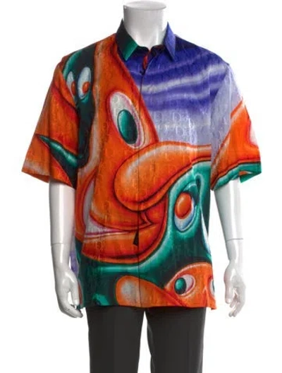 Pre-owned Dior X Kenny Scharf 2021 Signature Logo Shirt W/ Tags In Orange