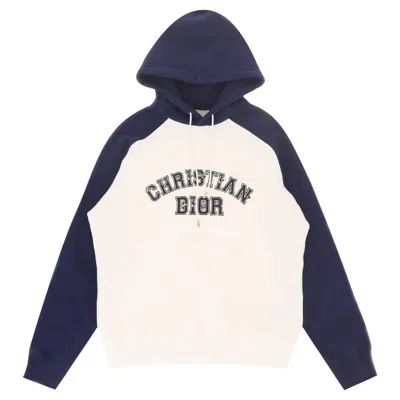 Pre-owned Dior X Kenny Scharf Logo Embroidered Varsity Hoodie In Black