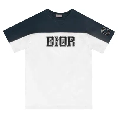 Pre-owned Dior X Kenny Scharf Ltd Edition Oversized Logo Embroidered T-shirt In Gray