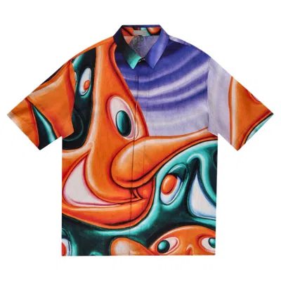 Pre-owned Dior X Kenny Scharf Ltd Edition 'swirl Oblique' Shirt In Orange