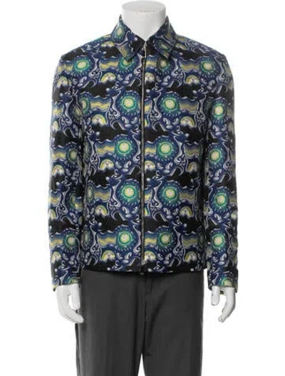 Pre-owned Dior X Kenny Scharf Printed Denim Jacket In Blue