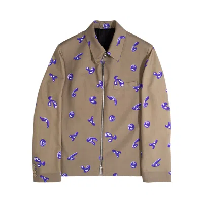 Pre-owned Dior X Kenny Scharf Zipped Jacket 'beige' | Brown | Men's Size 48