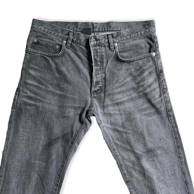 Pre-owned Dior X Kris Van Assche Aw12 Re-issue Black Clawmark Jeans Mij 17.5cm
