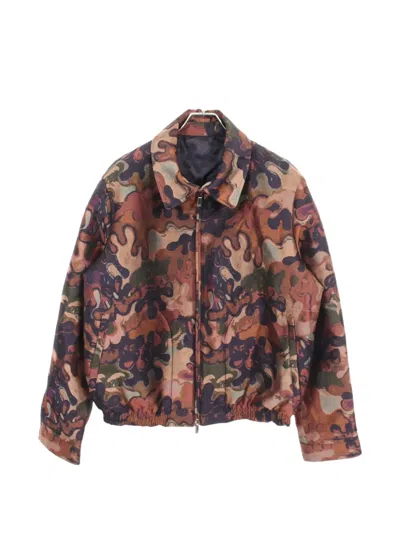 Pre-owned Dior X Peter Doig 2010s Camouflage Jacket In Brown