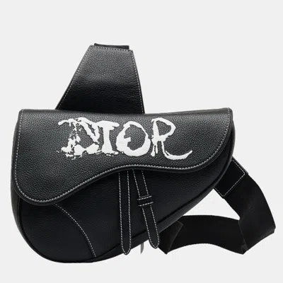 Pre-owned Dior X Peter Doig Black Saddle Crossbody Bag