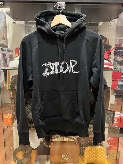 Pre-owned Dior X Peter Doig Embroidered Logo Hoodie In Black
