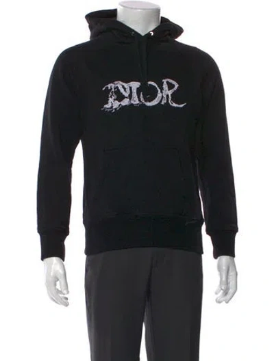 Pre-owned Dior X Peter Doig Graphic Print Crew Neck Hoodie In Black