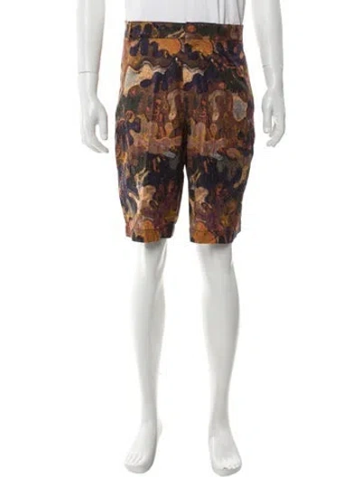 Pre-owned Dior X Peter Doig Printed Jogger Shorts In Brown
