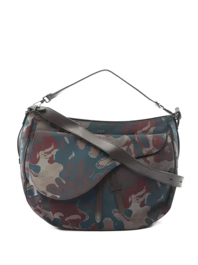 Pre-owned Dior X Peter Doig Saddle Shoulder Bag In Blue