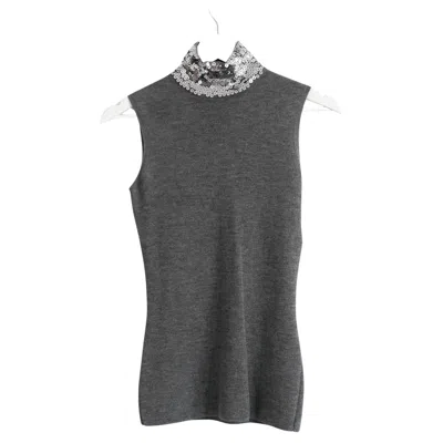 Pre-owned Dior X Raf Simons Pre-fall 2015 Sequin High Neck Sleeveless Sweater In Black