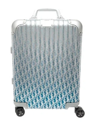 Pre-owned Dior X Rimowa Aluminum Suitcase In Blue