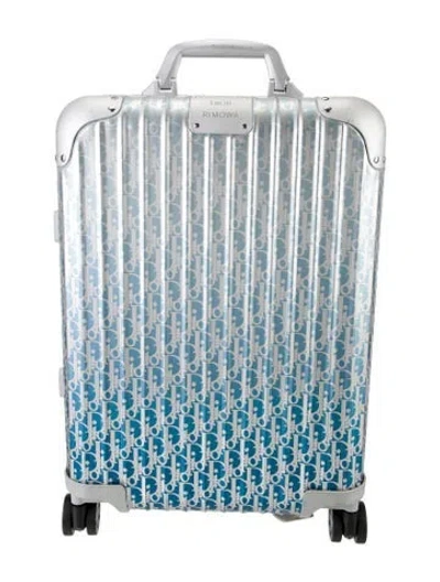 Pre-owned Dior X Rimowa Cabin Suitcase In Silver