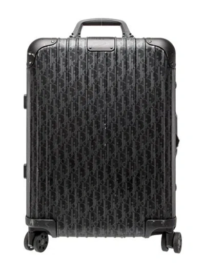 Pre-owned Dior X Rimowa Diorissimo Carry On Suitcase In Black
